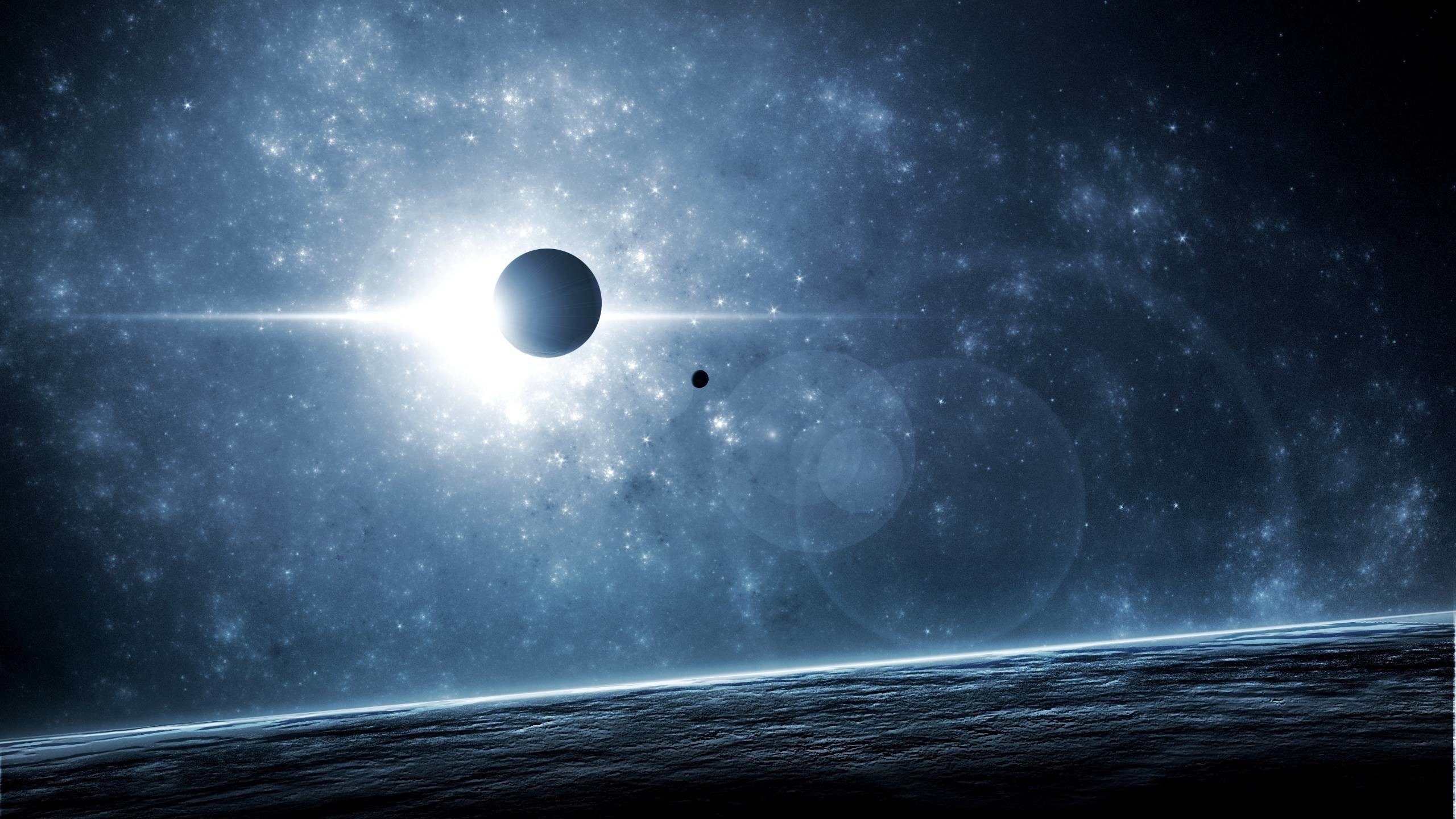 Planet Eclipse Tiny Distant Solar Lunar Hd Wallpaper - Cool Eclipse Backgrounds - HD Wallpaper 