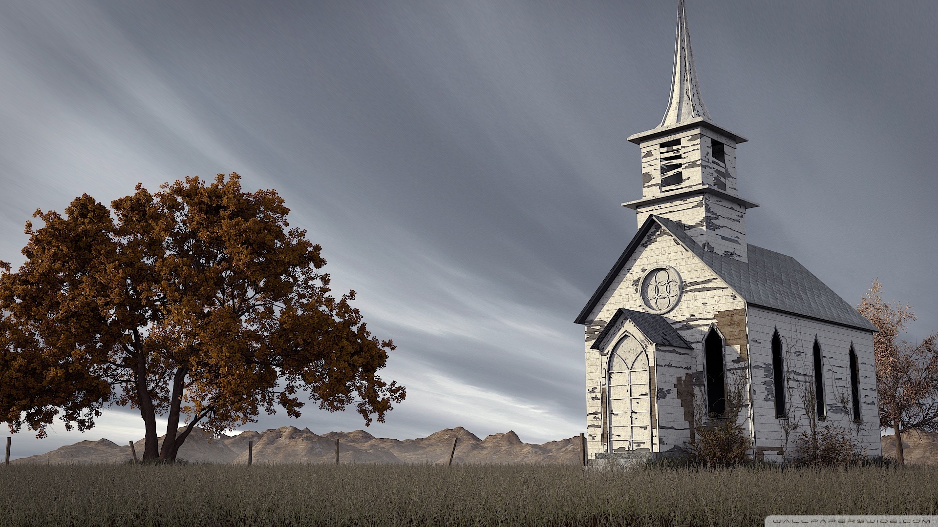 Old Country Church Background - HD Wallpaper 