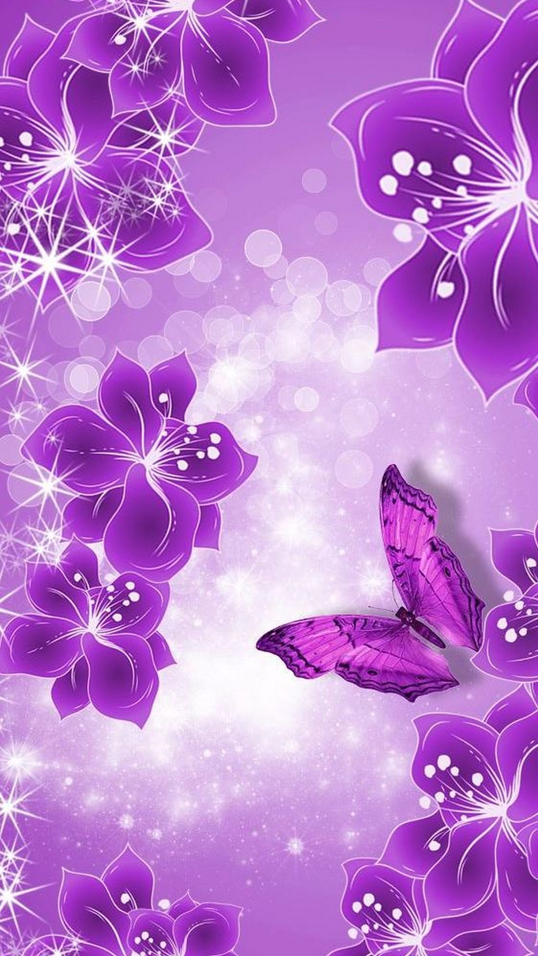 Purple Butterfly Hd Wallpapers For Mobile - Wall Paper Design Violet - HD Wallpaper 