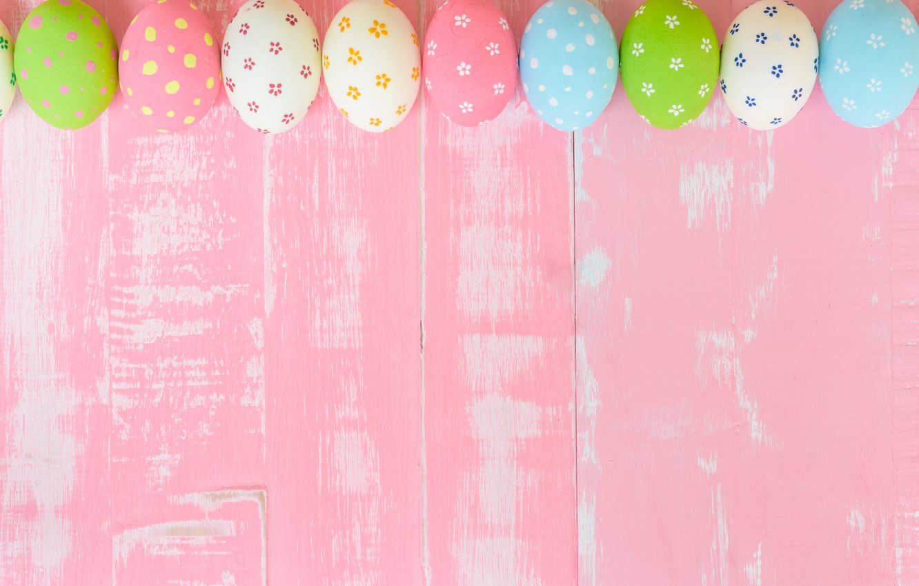 Photo Wallpaper Eggs, Easter, Pink Background, Wood, - Pastel Colors - HD Wallpaper 