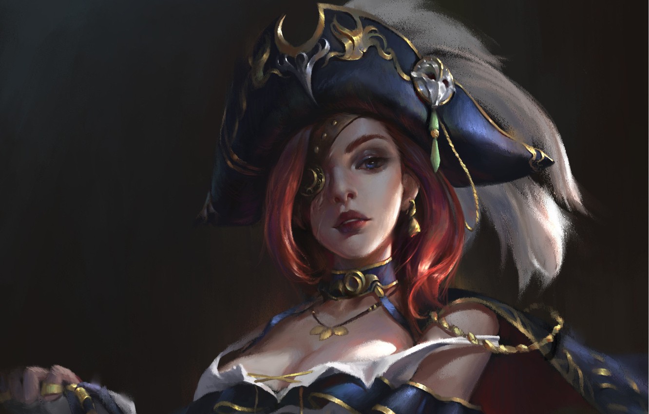 Photo Wallpaper Look, Art, League Of Legends, Miss - Miss Fortune League Of Legends Art - HD Wallpaper 