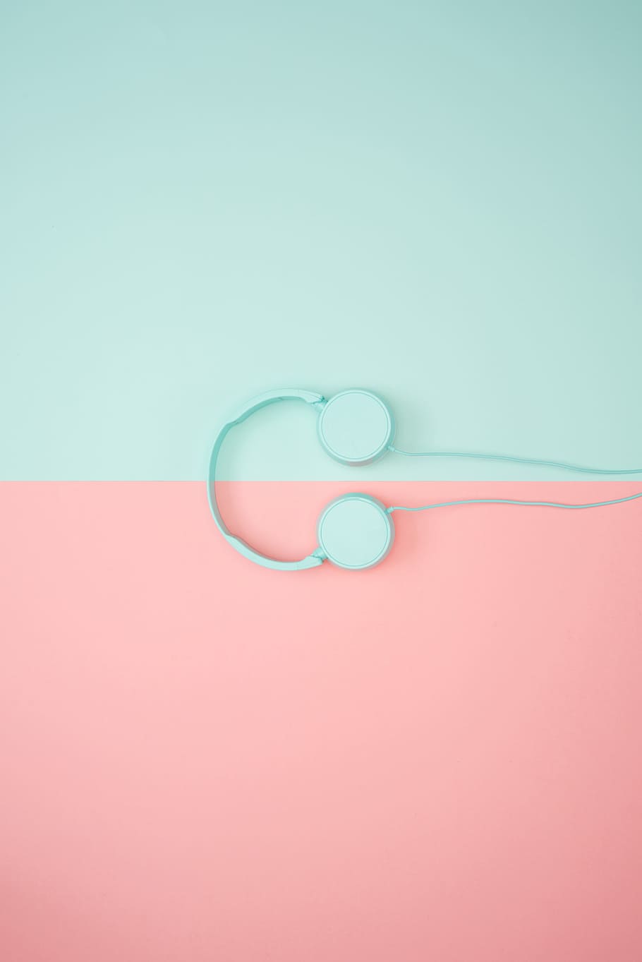 Headphones, Music, Pastel Colors, Blue, Pink, Minimal, - Pastel Color Wallpaper Hd - HD Wallpaper 