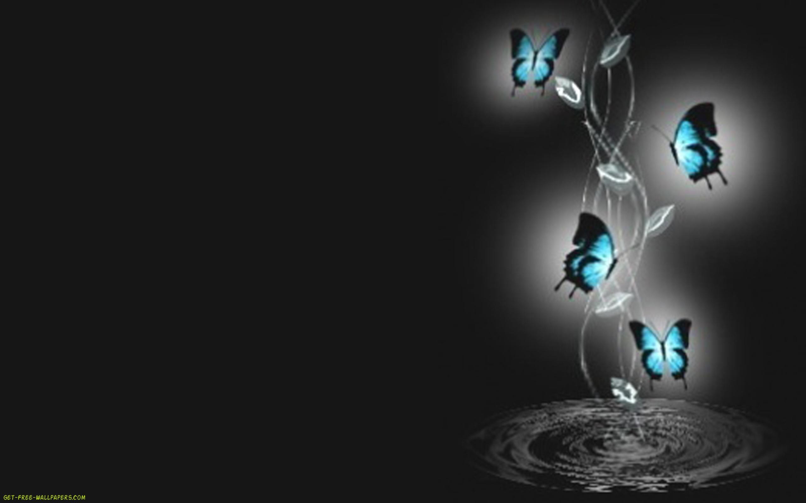 2560x1600, 3d Butterfly Wallpaper - Blue Butterfly In Water - HD Wallpaper 