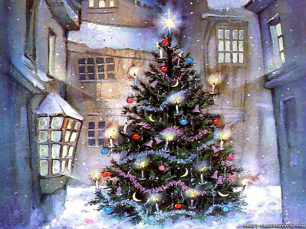 Cute Merry Christmas Tree - HD Wallpaper 