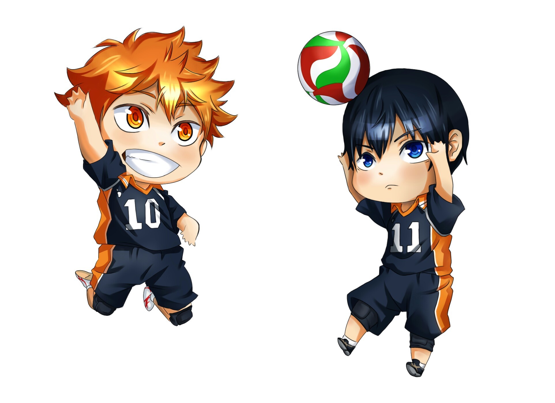 Hinata And Kageyama Cute Chibi Art 
 Data-src - Haikyuu Hinata Wallpaper Hd - HD Wallpaper 