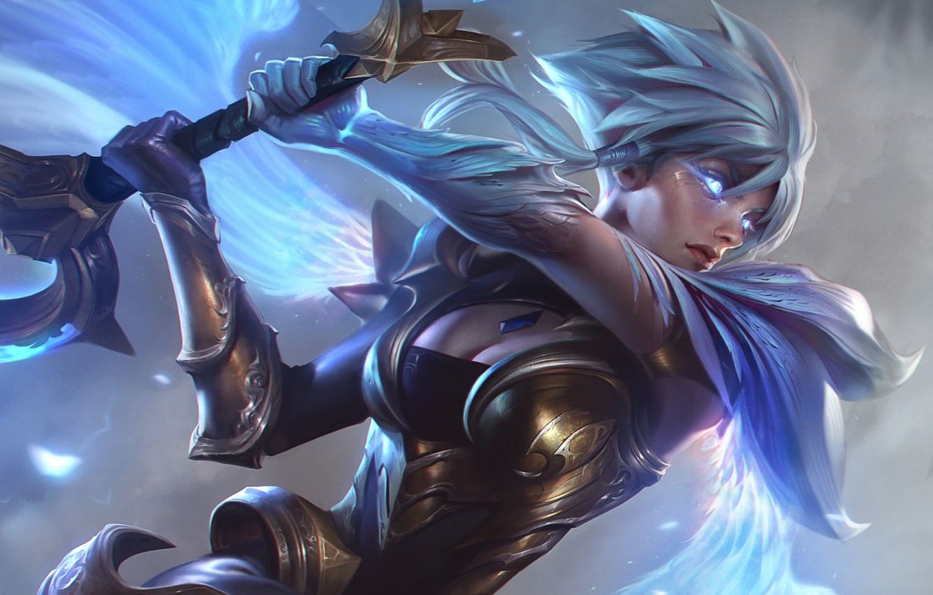 Photo Wallpaper Sword, Art, League Of Legends, Lol, - Riven Lol - HD Wallpaper 