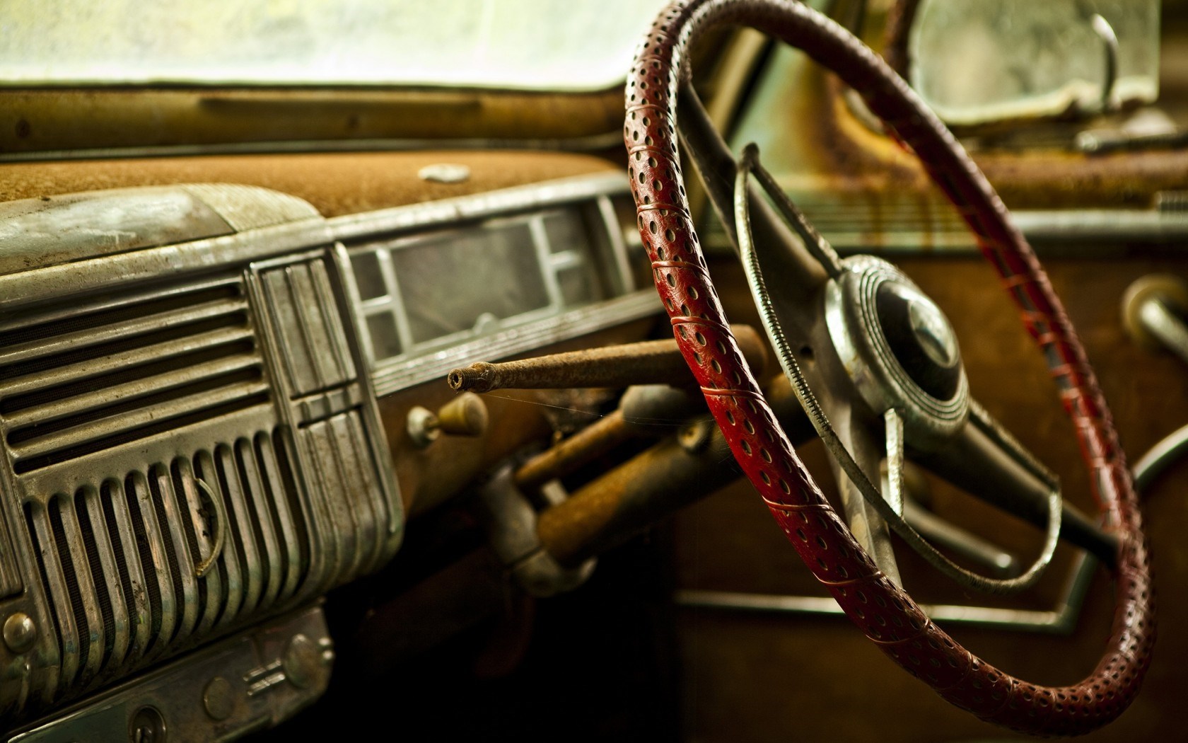 Hd Vintage Car Wallpaper - Classic Car Interior - HD Wallpaper 