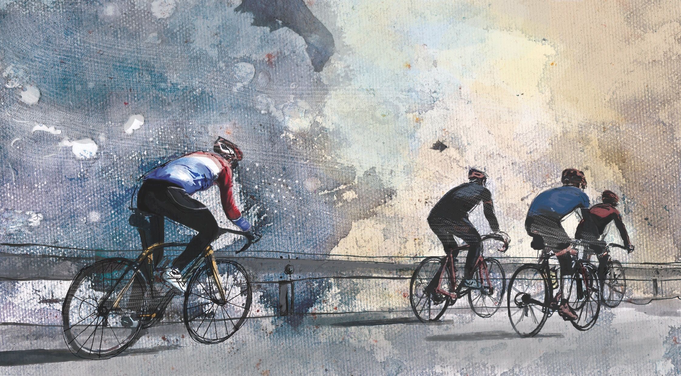Cycling Art Road Bike Watercolor Wallpaper Wp4003493 - Road Bike Wallpaper Hd - HD Wallpaper 