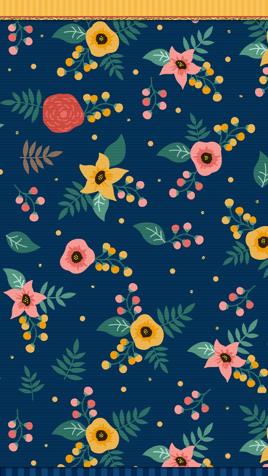 Navy Blue Floral - HD Wallpaper 