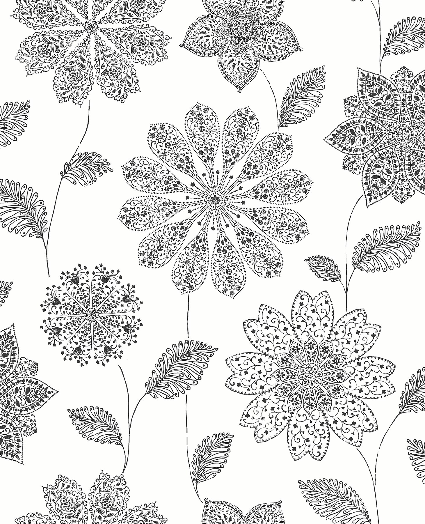 Intricate Designs Black And White - HD Wallpaper 