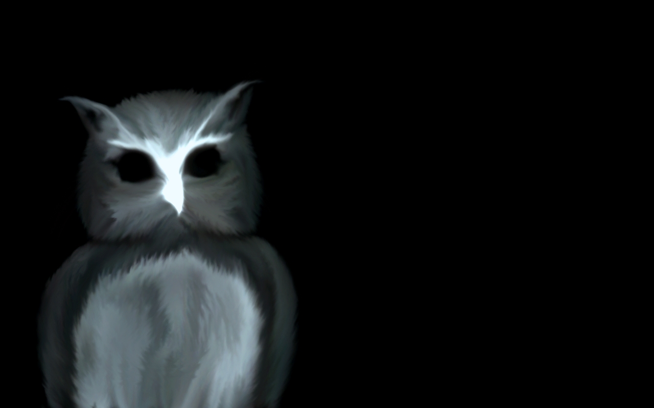 Dark Creepy Owl Art - HD Wallpaper 