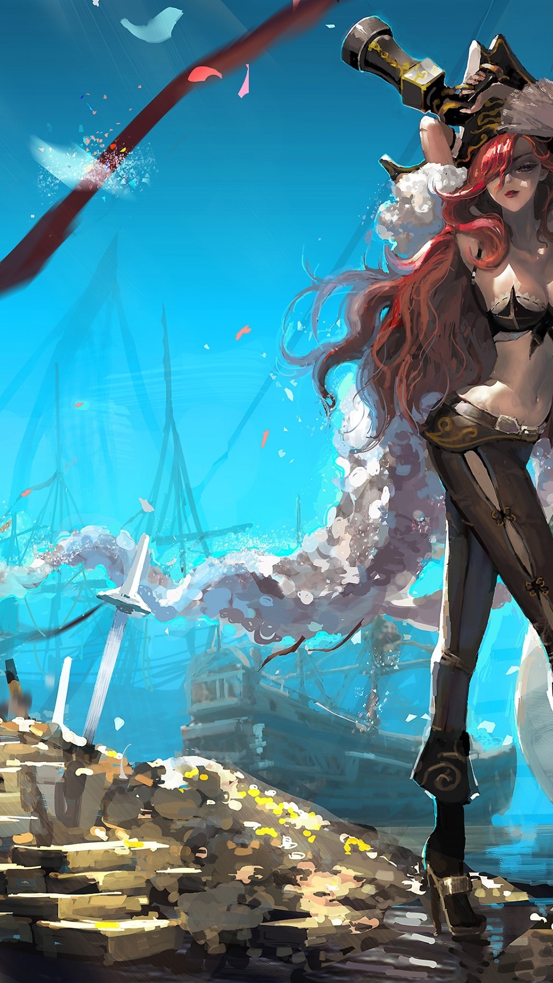 Miss Fortune, Anime Style, League Of Legends, Pirate - Miss Fortune Wallpaper Iphone - HD Wallpaper 