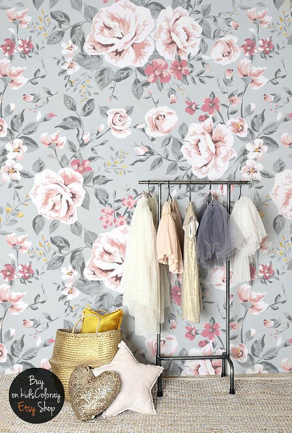Flower Wallpaper Girl Nursery - HD Wallpaper 