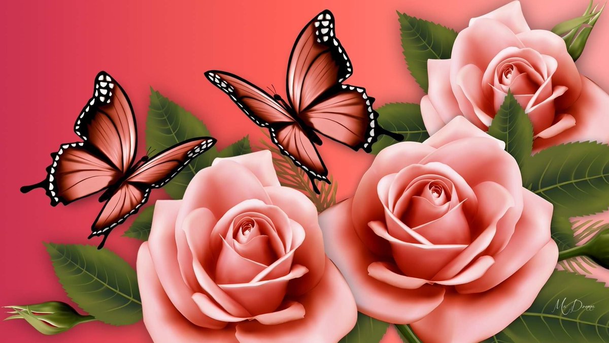 Butterfly Flower Wallpaper Hd - HD Wallpaper 