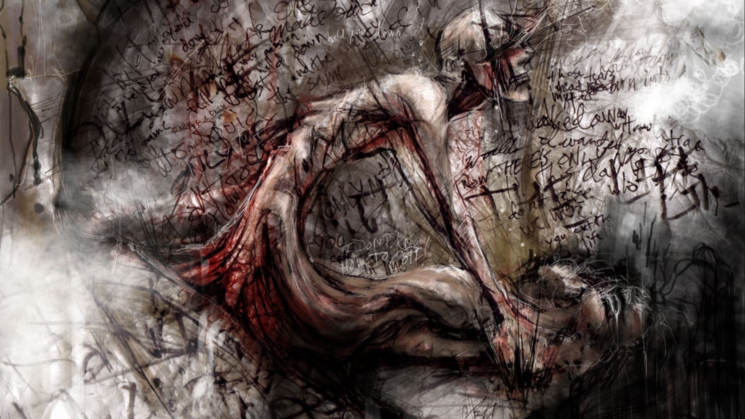 Horror Abstract Painting - HD Wallpaper 