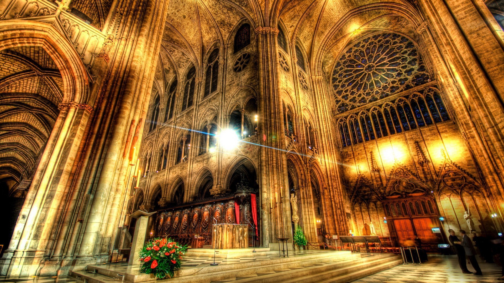 Cathedral Hd Wallpapers - Inside Notre Dame - HD Wallpaper 