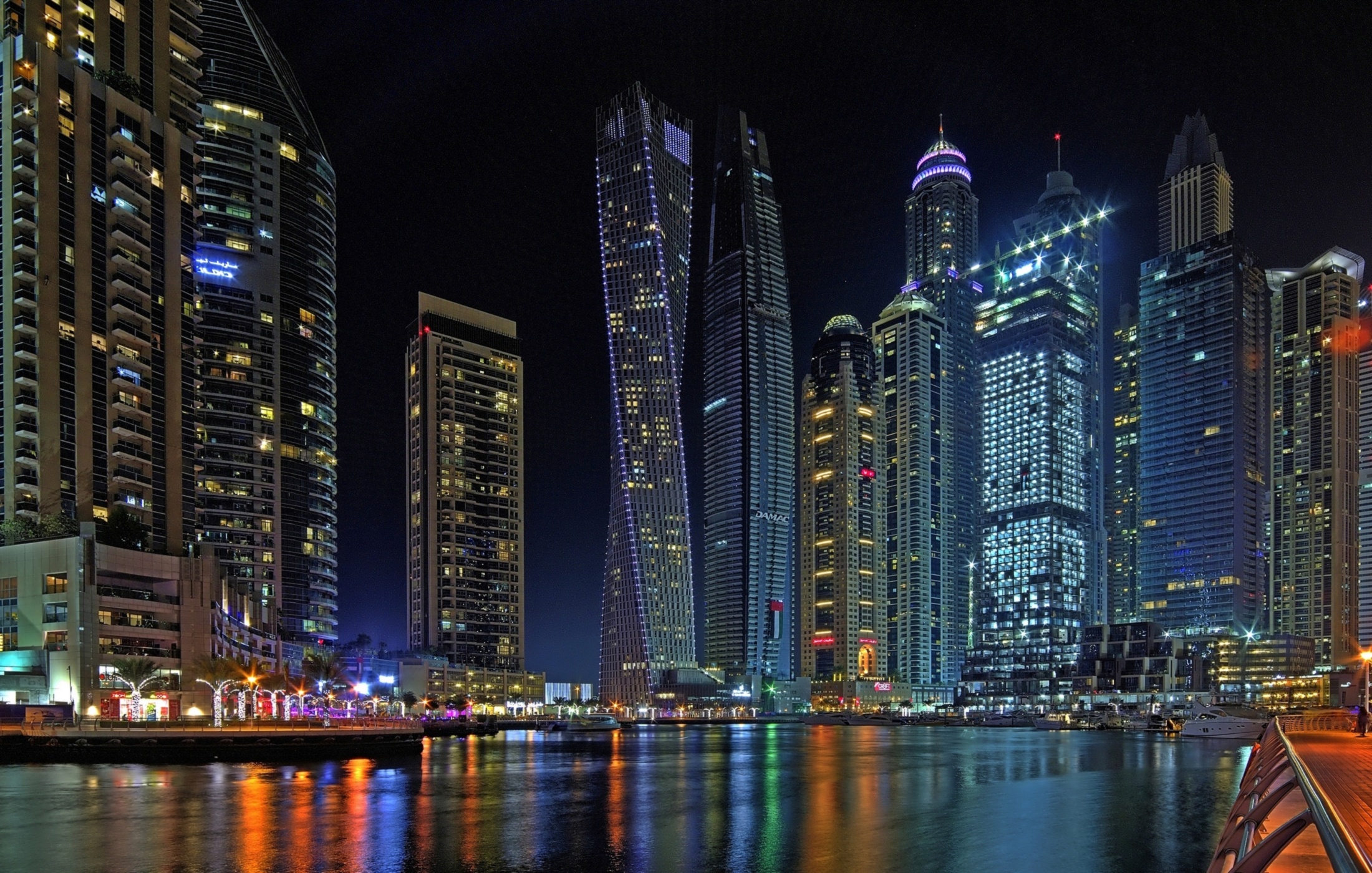 Wallpaper Of Building, City, Dubai, Night, Skyscraper, - Dubai Night Wallpaper Hd - HD Wallpaper 