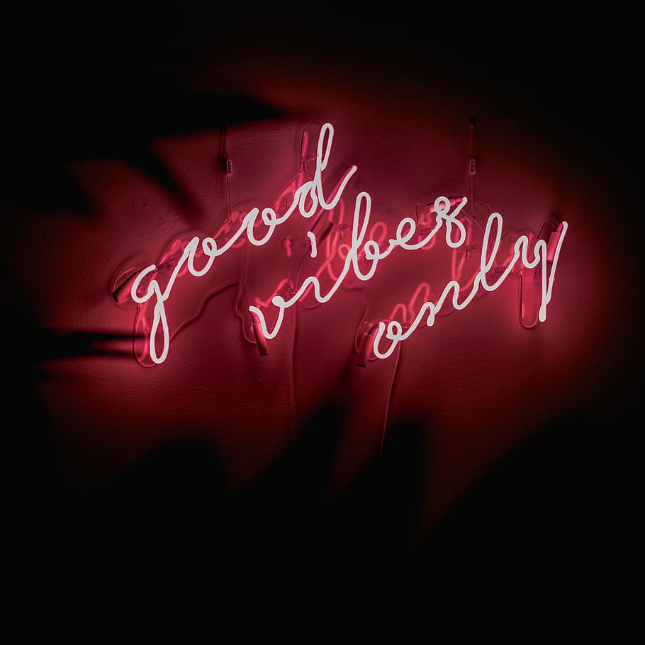 Good Vibes Only Led Signage, Text, Red, Western Script, - Neon Sign - HD Wallpaper 
