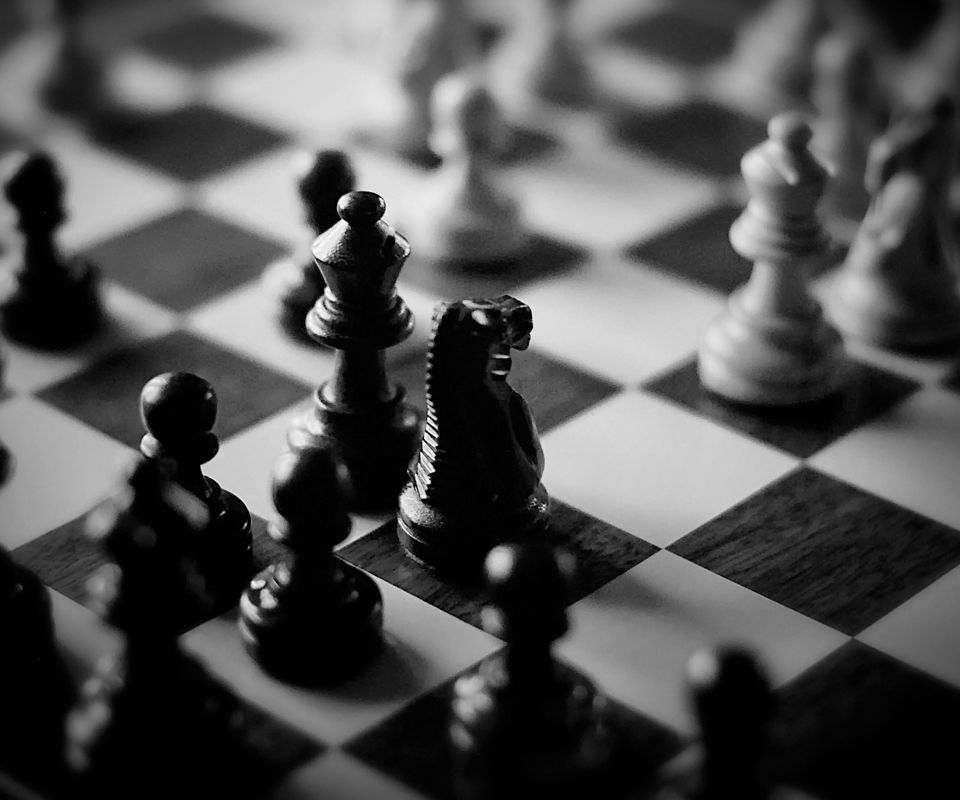 Black And White Wallpaper Chess - HD Wallpaper 