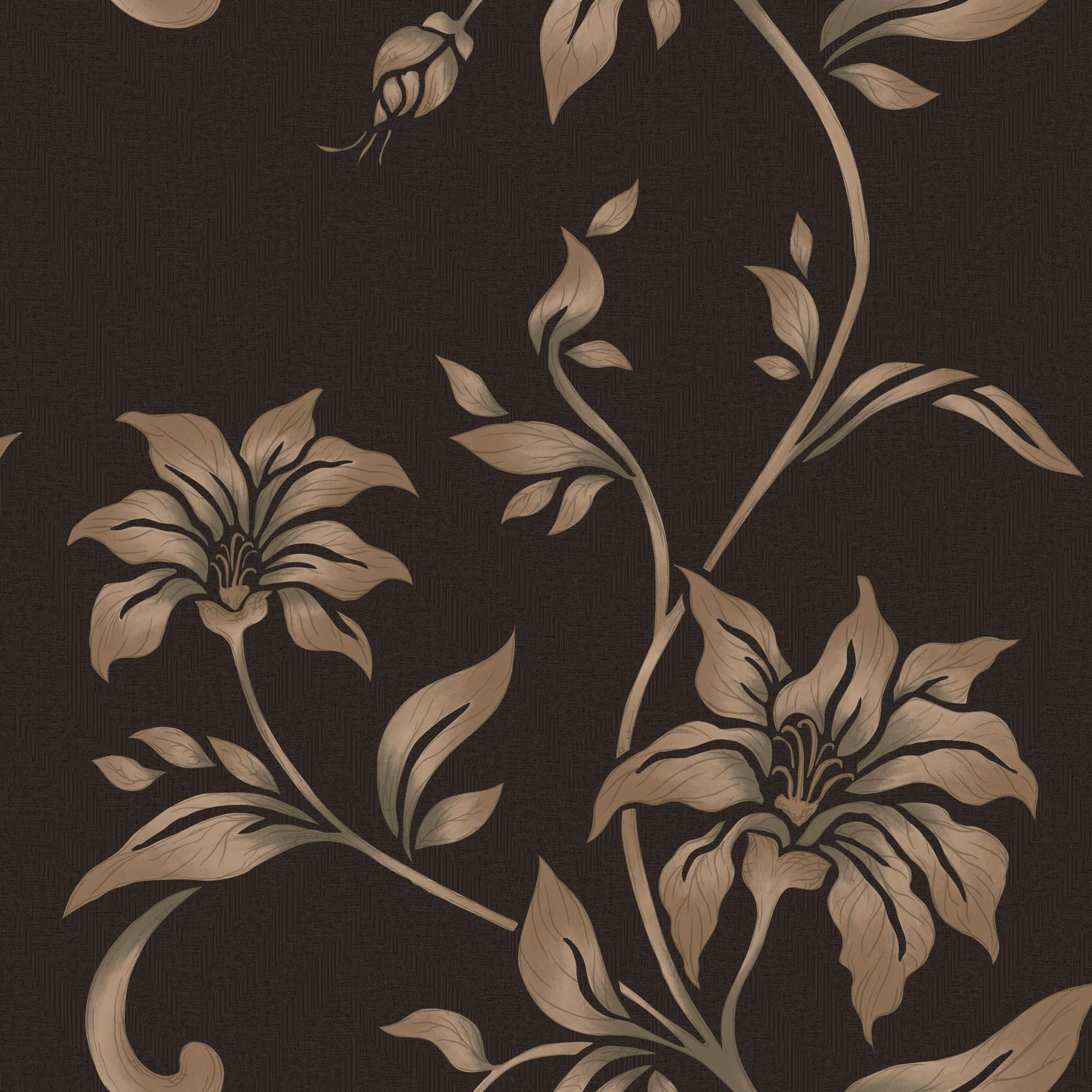 53*10m Grey Color Vintage Flower Jeil Wallpaper Hot - Vintage Flower - HD Wallpaper 