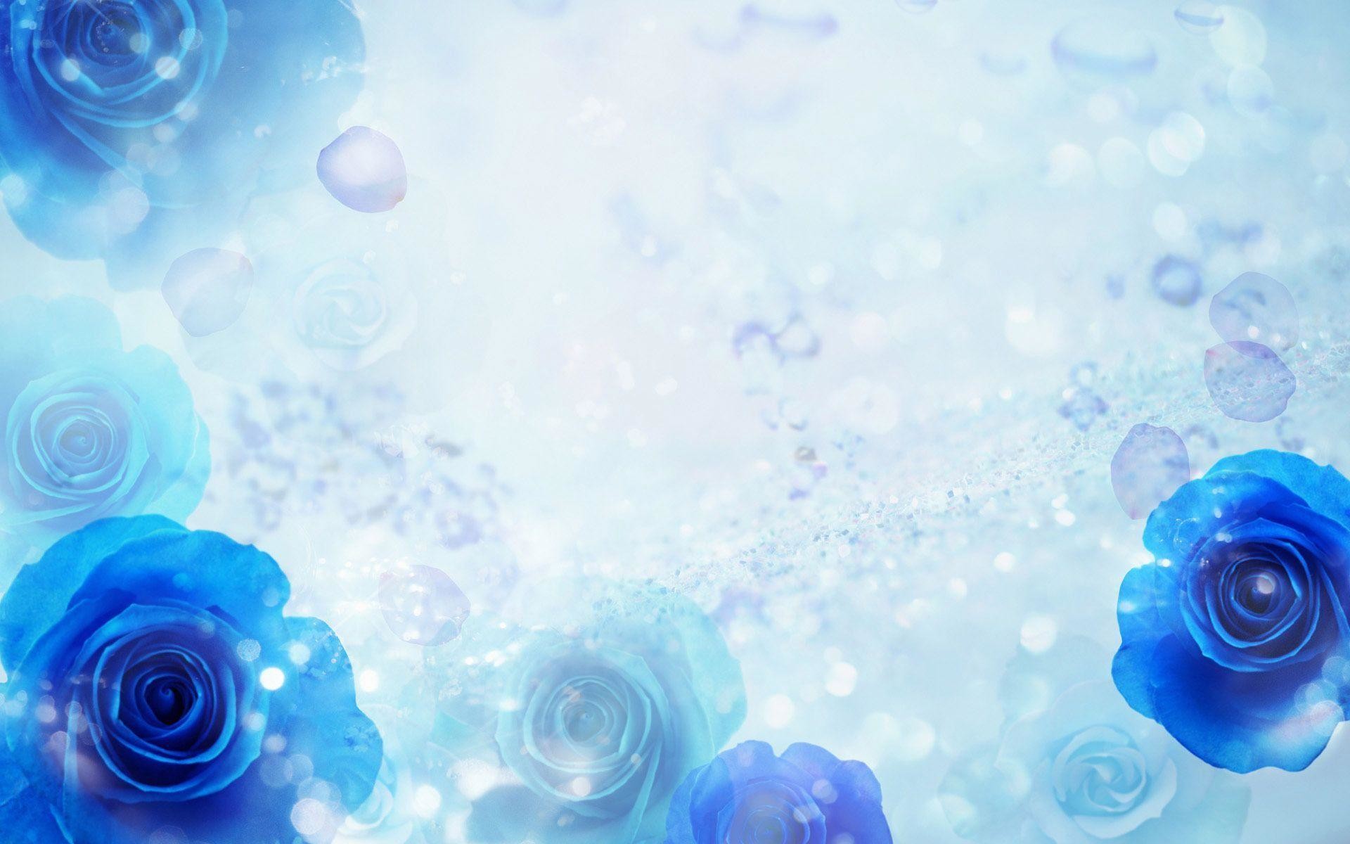 Wallpapers For > Blue Roses Wallpaper 
 Data Src Free - Floral Background Royal Blue - HD Wallpaper 