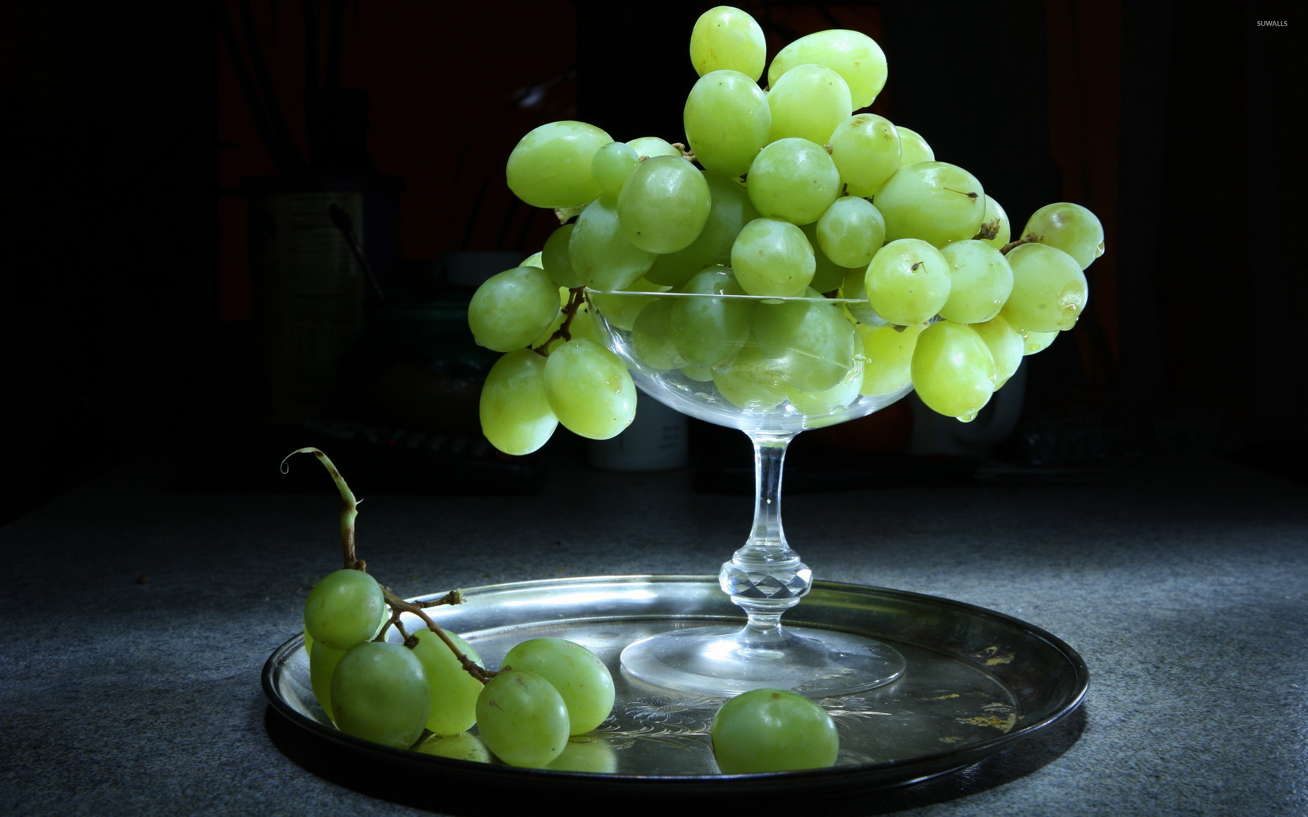 Bowl Of Green Grapes - HD Wallpaper 