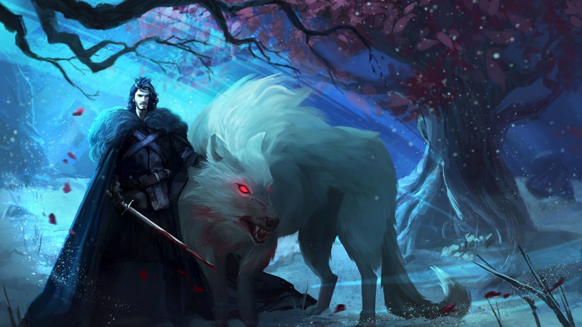 Jon Snow And Ghost Wallpapers 1080p On Hd Wallpaper Song Of Ice And Fire 19x1080 Wallpaper Teahub Io