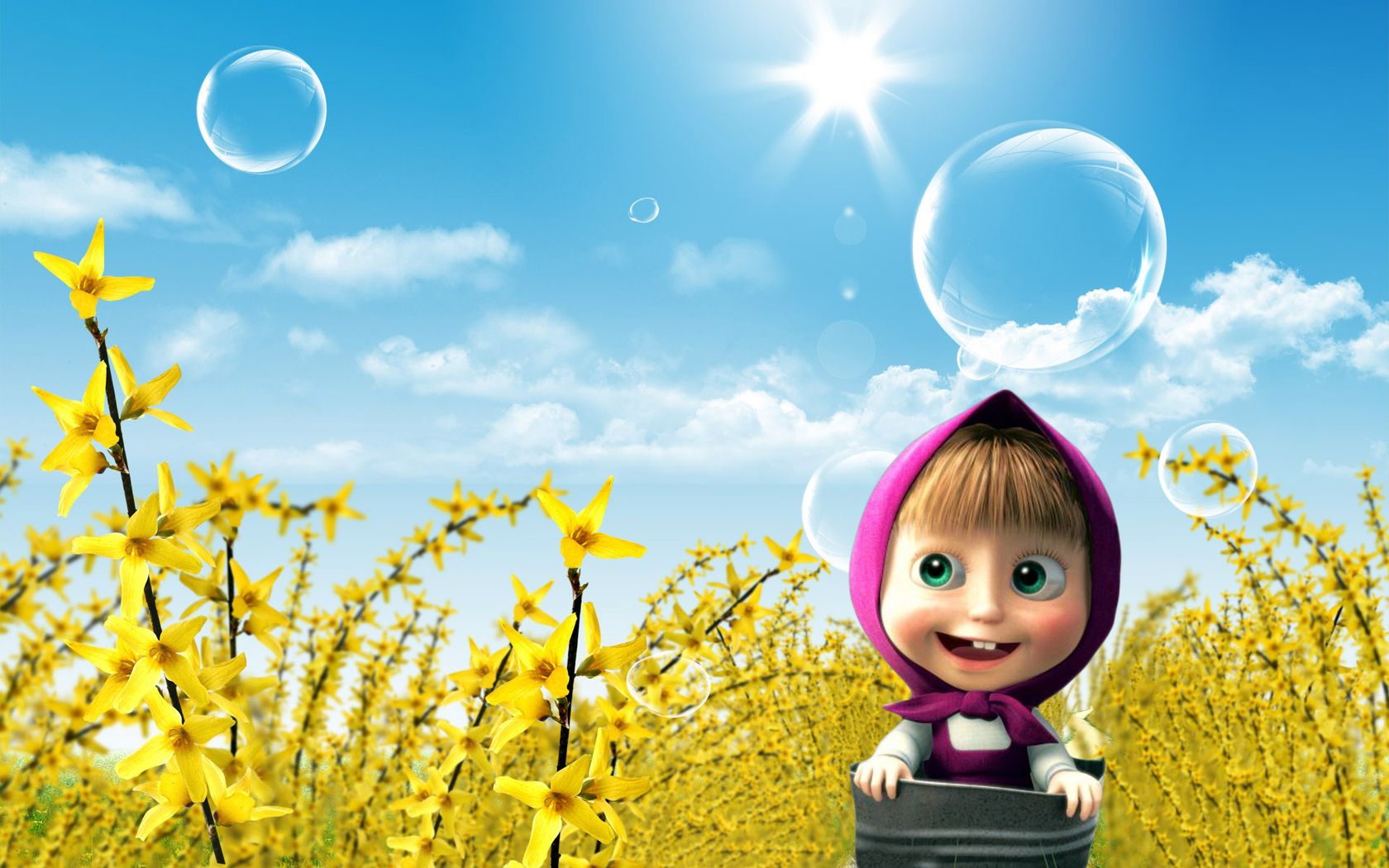 Background Masha And The Bear - HD Wallpaper 