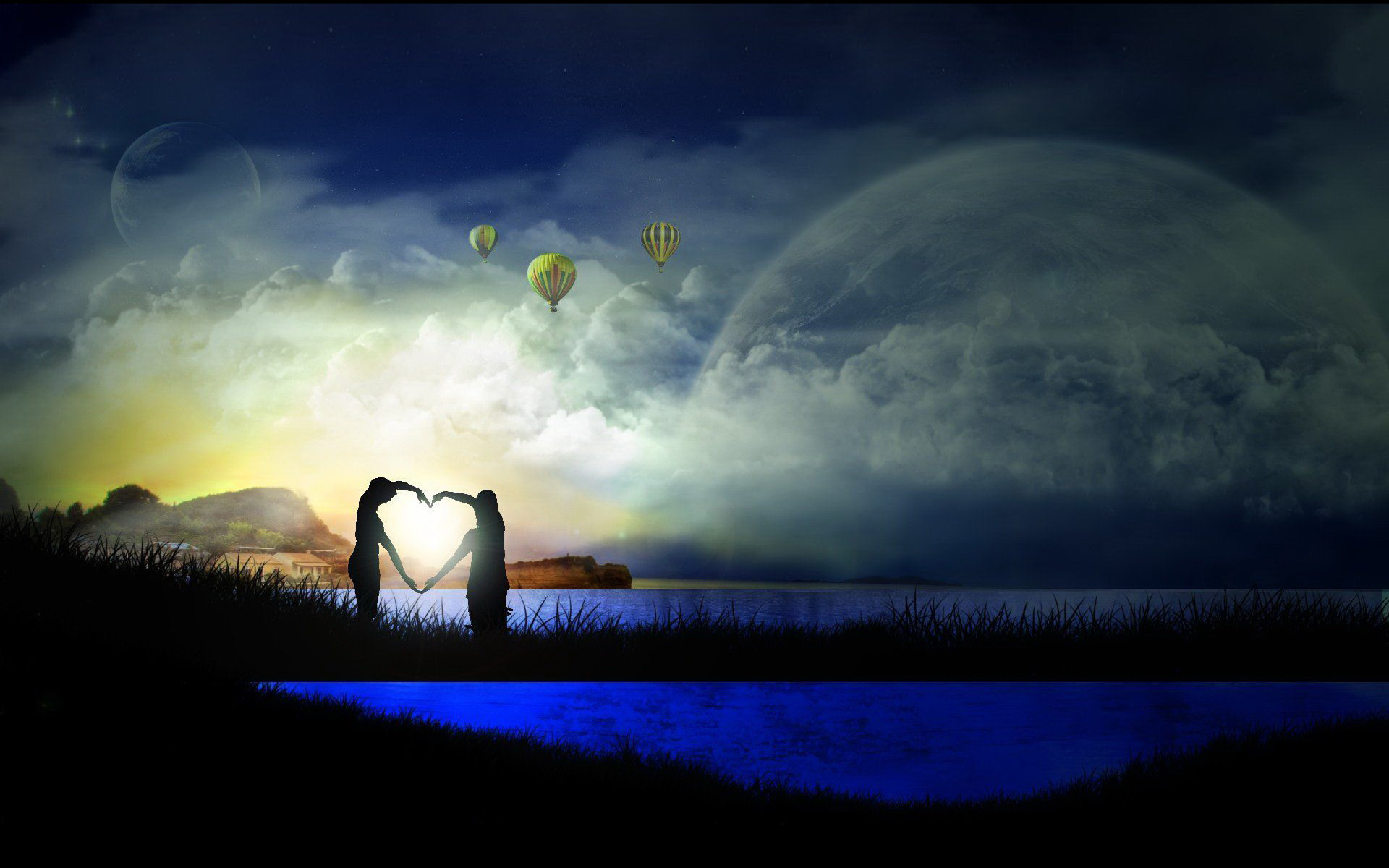 Sweet Couple Background - HD Wallpaper 
