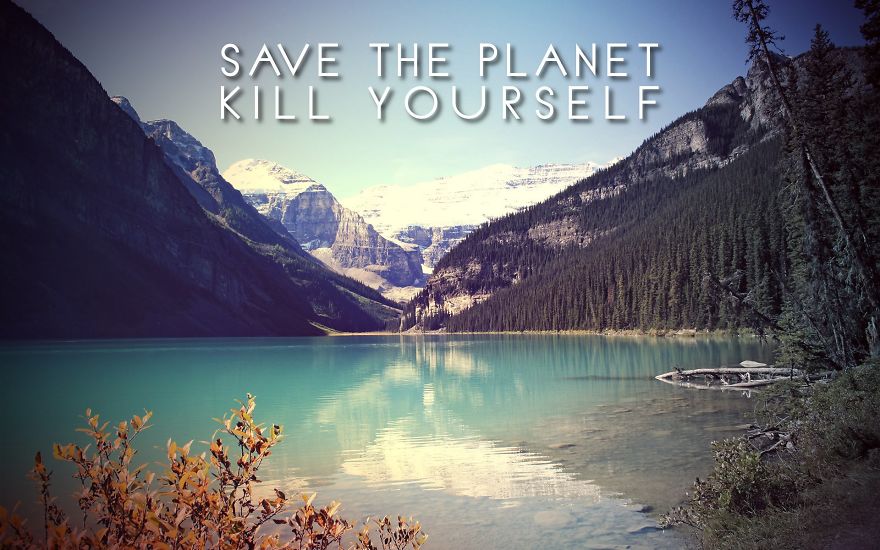 Offensive Wallpaper - Save The Planet Kill Yourself Background - HD Wallpaper 