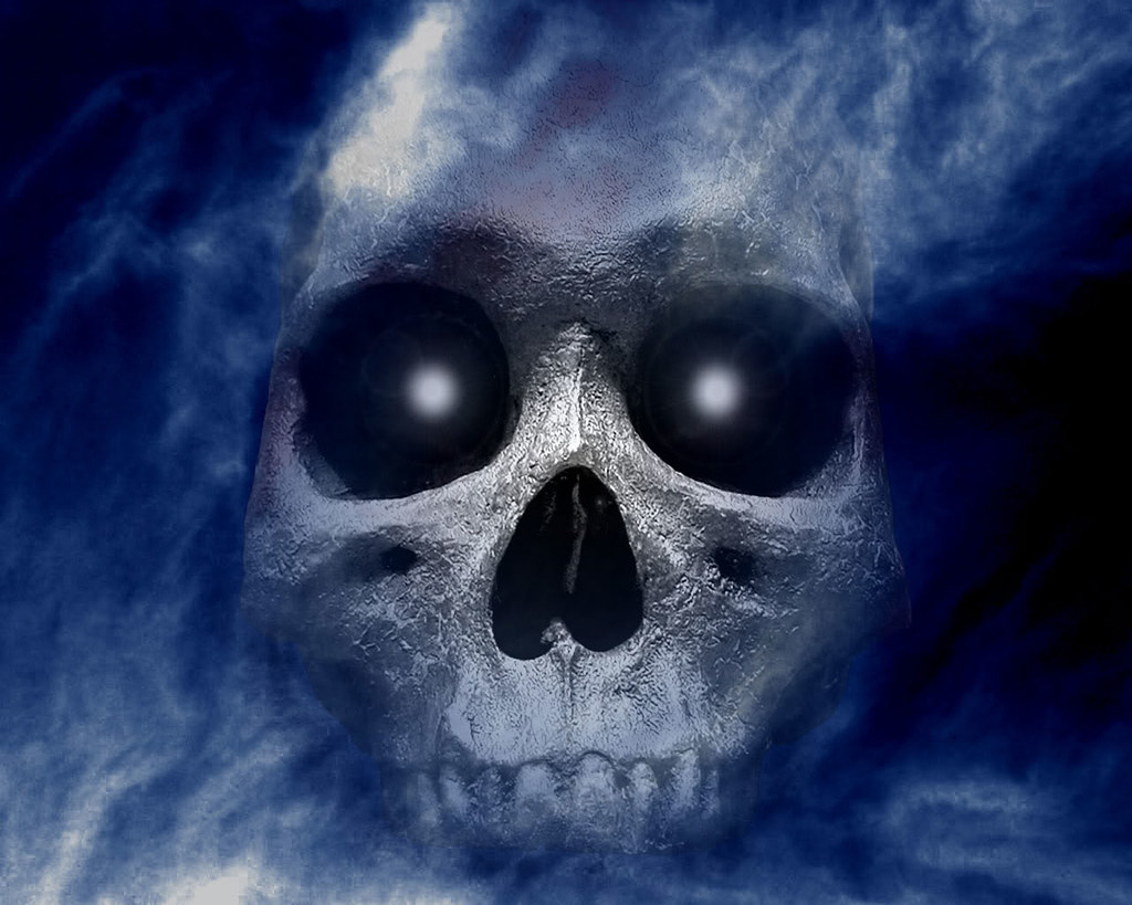 Skull Glowing Eyes Gif - HD Wallpaper 