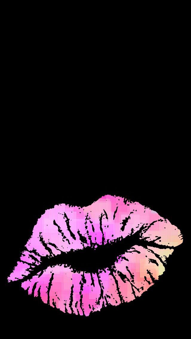 Lips With Black Background - HD Wallpaper 