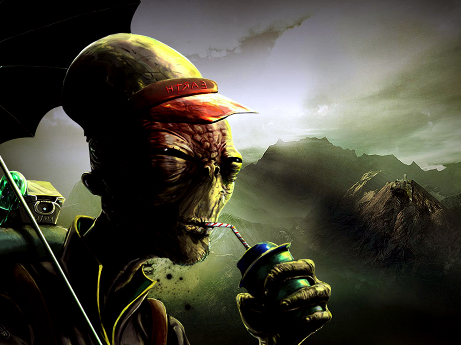 Funny Alien Desktop Background - HD Wallpaper 