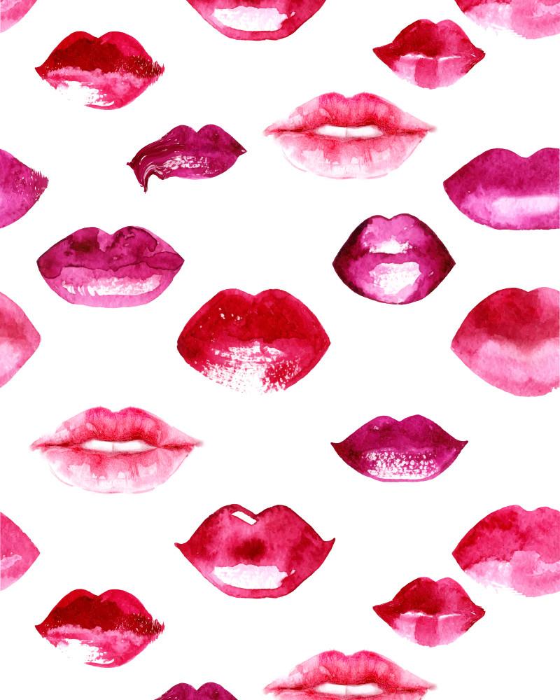 Watercolor Lips Background - HD Wallpaper 