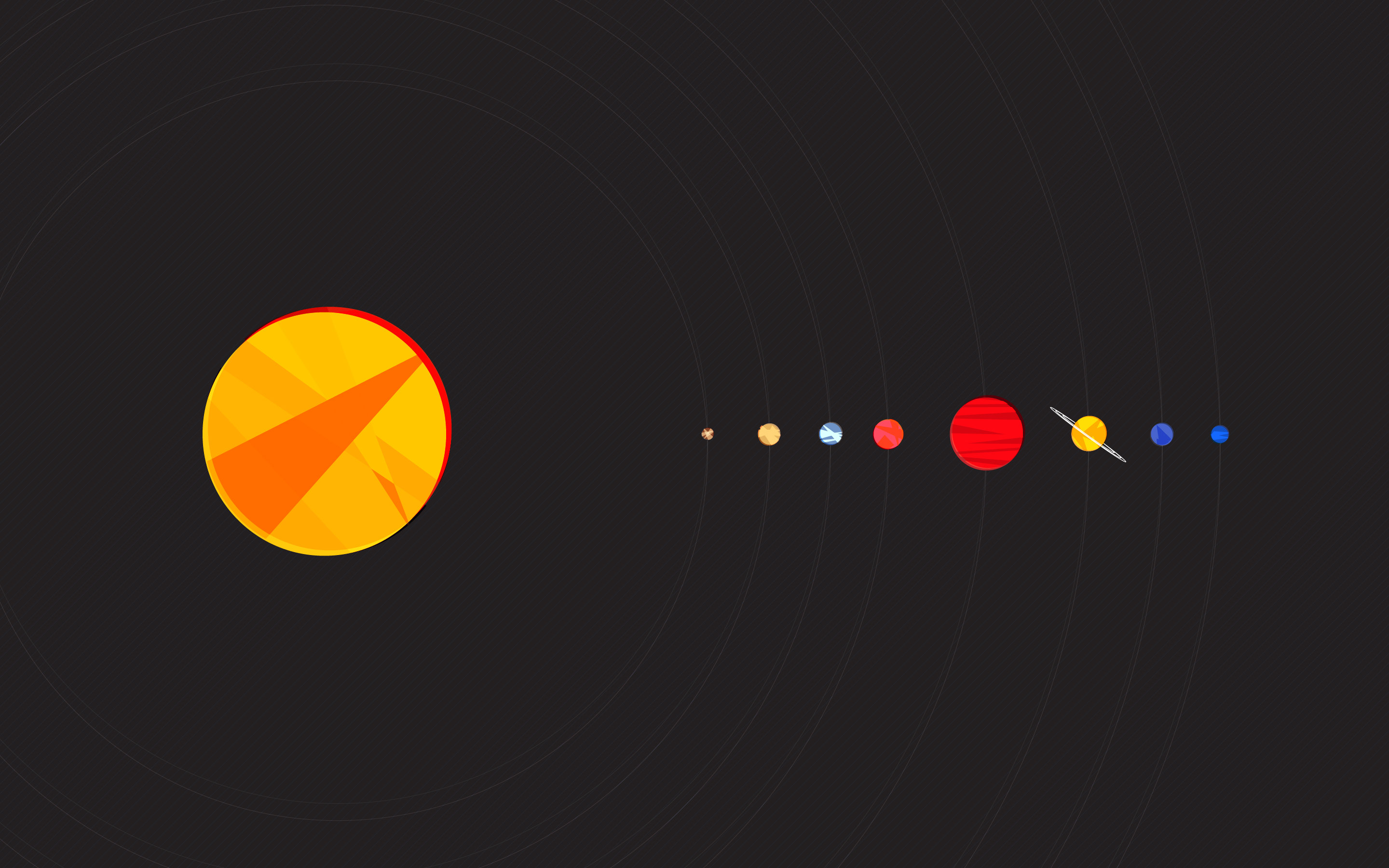 Minimal Solar System - HD Wallpaper 