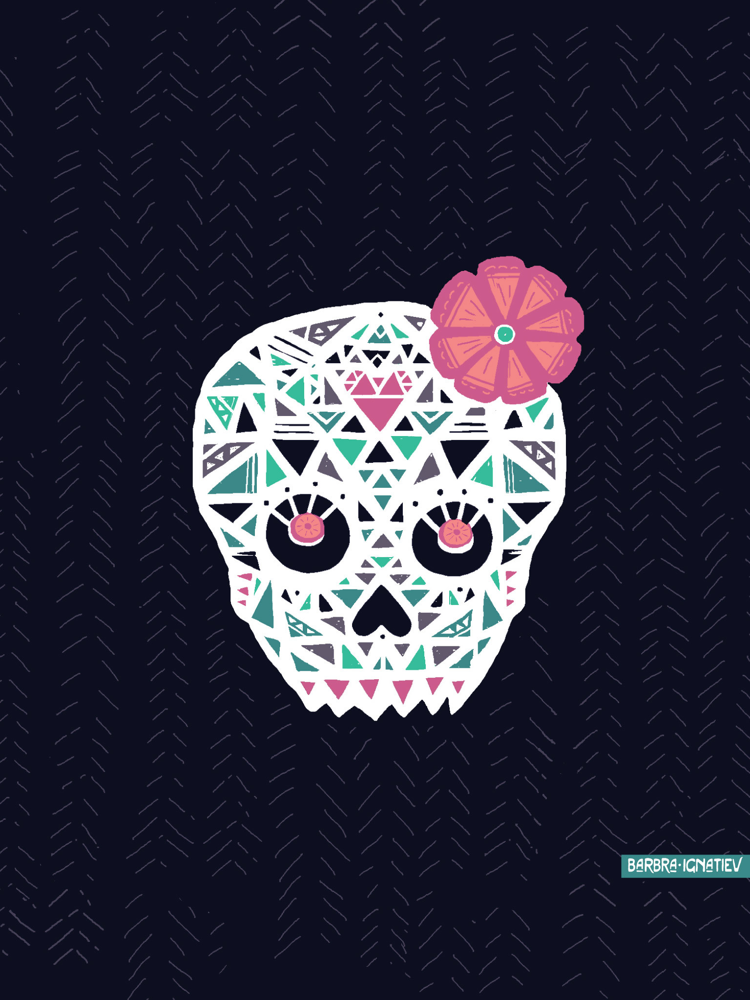 Sugar Skull Art Wallpaper - Mexican Sugar Skull Iphone - HD Wallpaper 