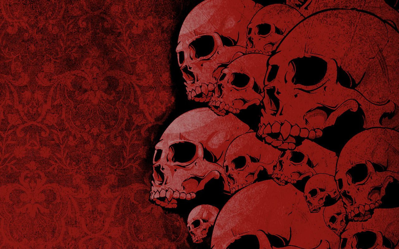 Red Black Skull Picture 06 20 - Blue Skulls - HD Wallpaper 