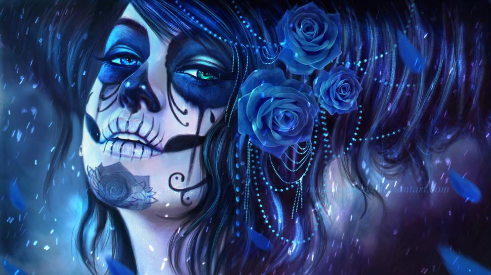 Dia De Los Muertos Day Of The Dead Piano Makeup Flower - Day Of The Dead - HD Wallpaper 