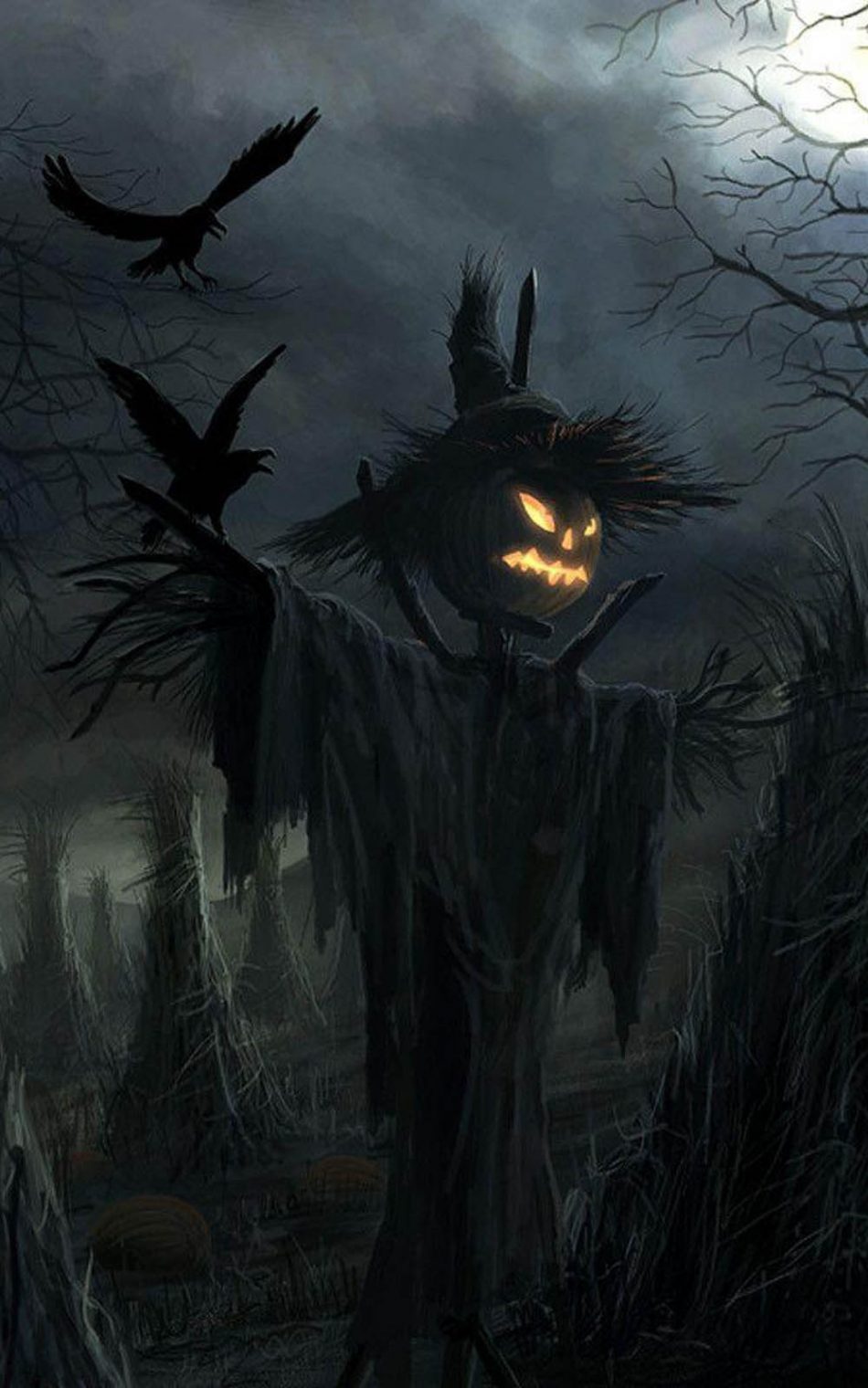 Scary Halloween Scarecrow Hd Mobile Wallpaper - Scary Halloween Phone Background - HD Wallpaper 