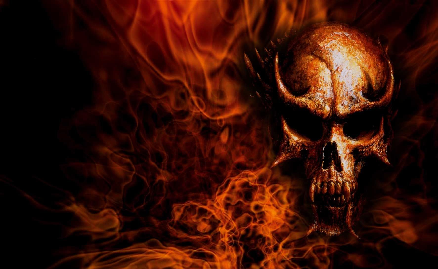 Fire Skull Wallpaper - HD Wallpaper 