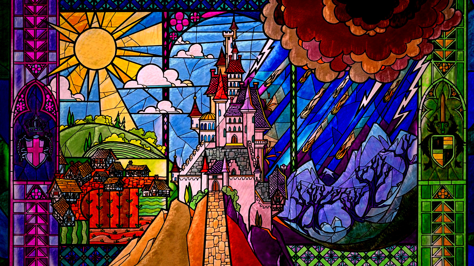 Stained Glass Wallpaper - Beauty And The Beast Castle Stained Glass - 1600x900 Wallpaper Stained Glass Wallpaper - Beauty And The Beast Castle Stained Glass - 1600x900 Wallpaper