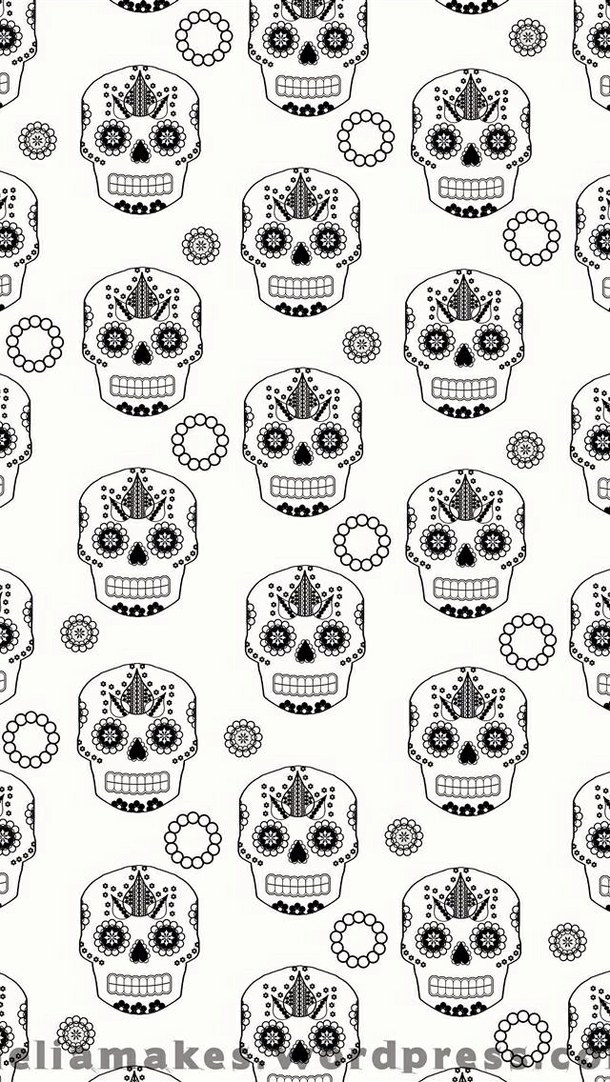 Sugar Skull Wallpaper - Drawing - HD Wallpaper 