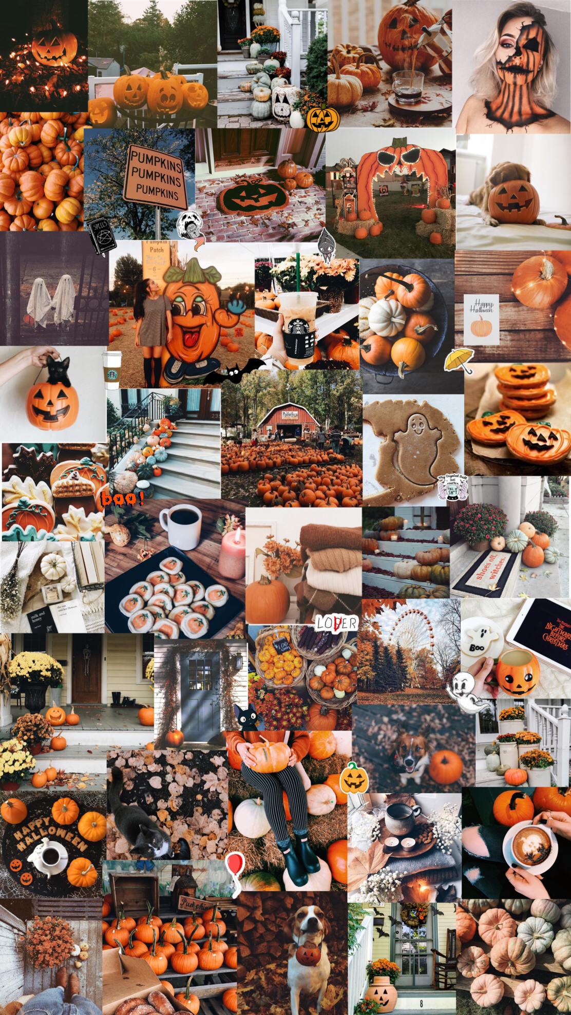 Halloween Collage Background - 1112x1976 Wallpaper 