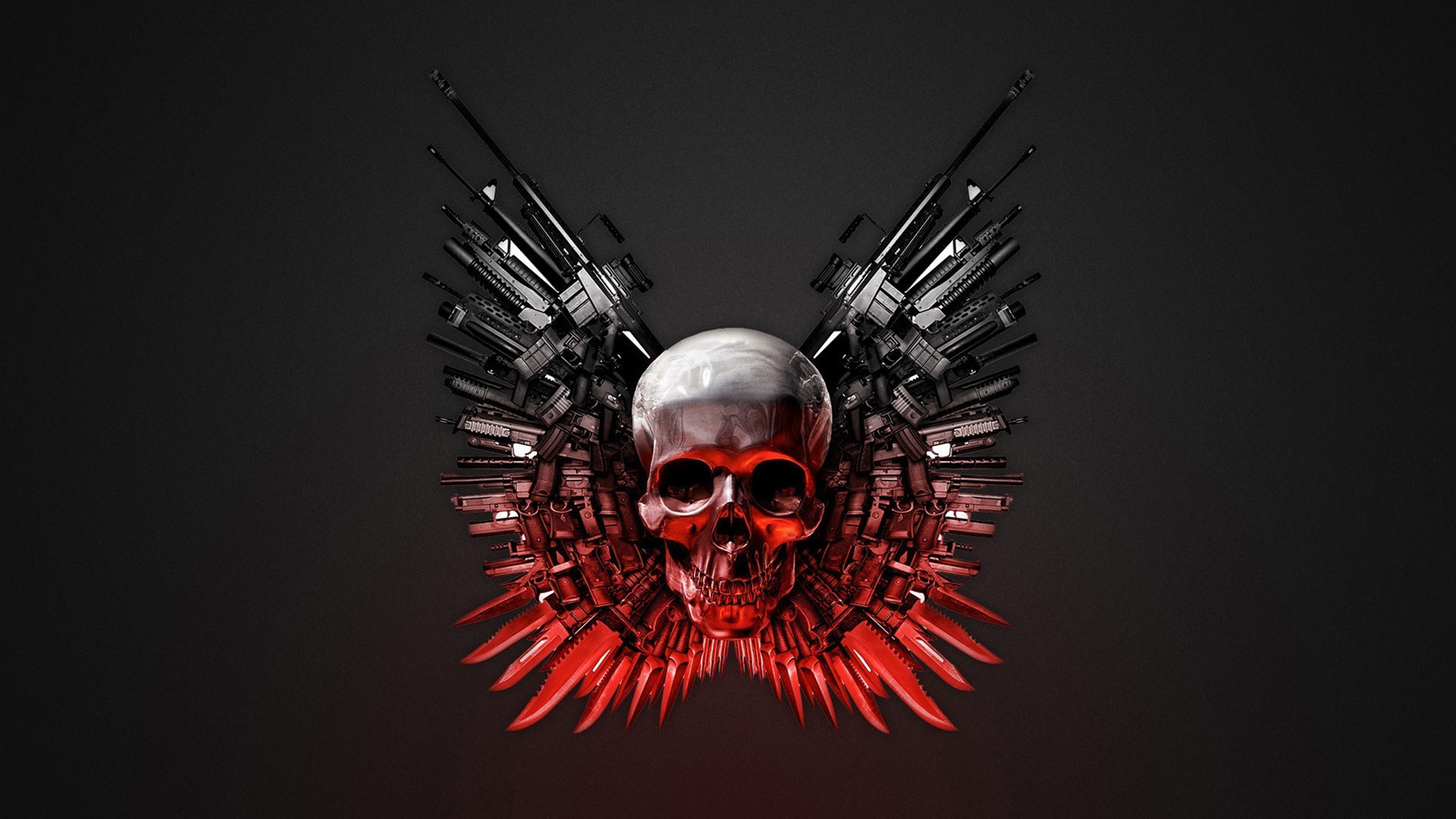 Red Black Skull 2603on High Quality - Expendables Skull - HD Wallpaper 