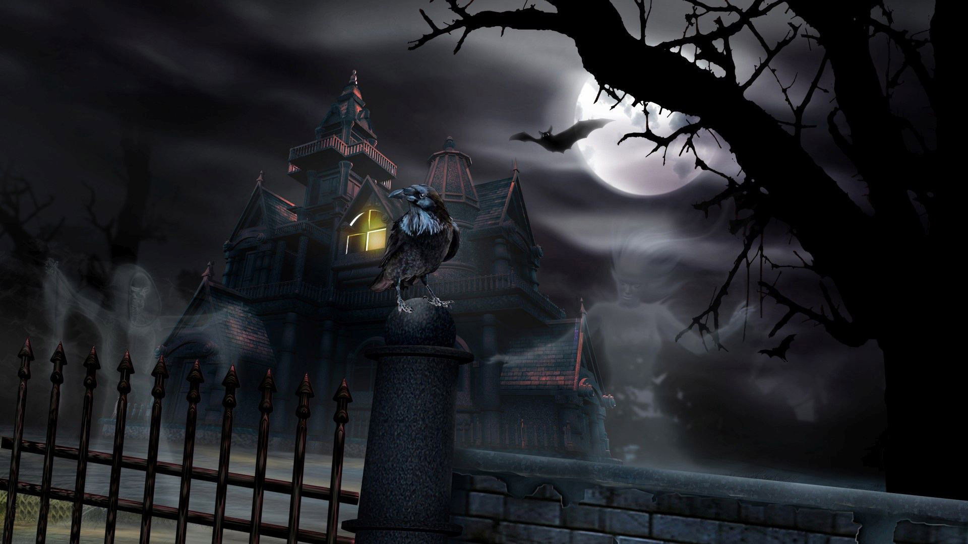 Colorful Haunted Pics Hdq For Pc - Haunted House Wallpaper Hd - HD Wallpaper 