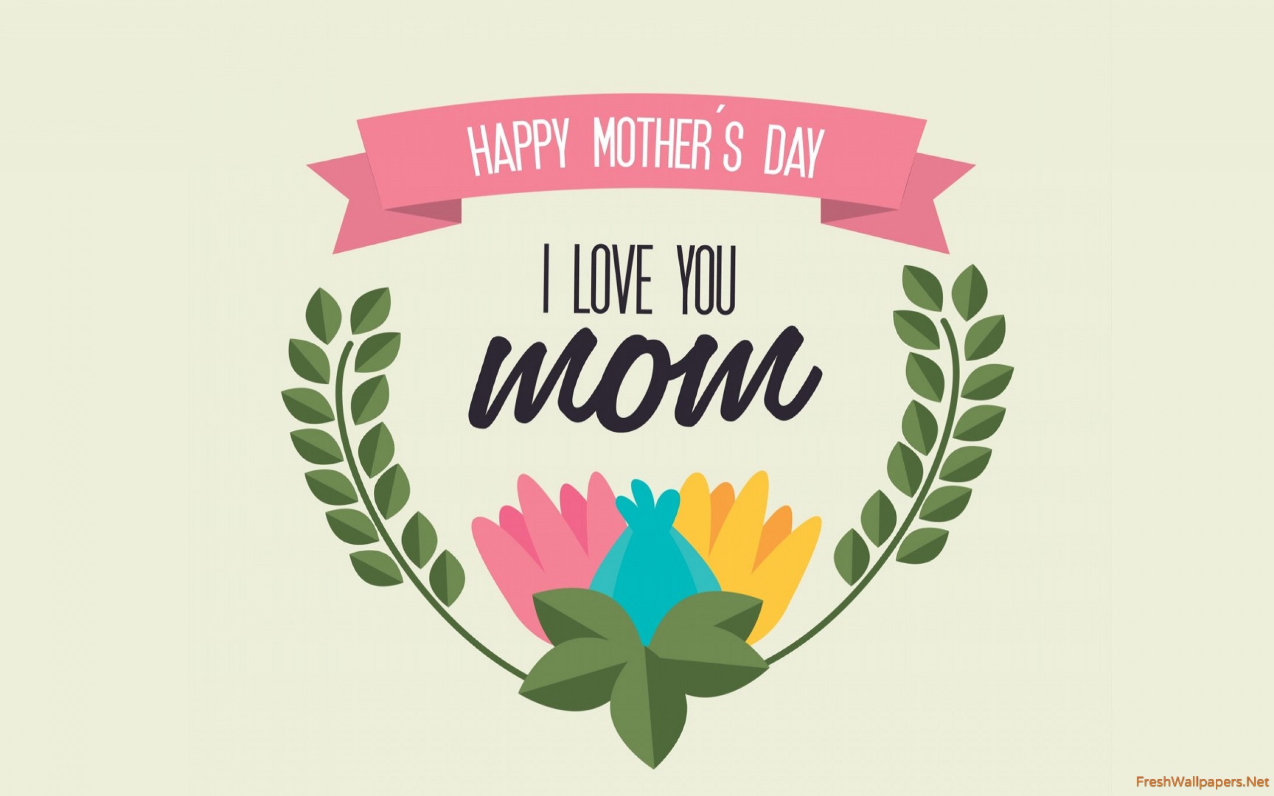 Happy Mothers Day Mom I Love U - HD Wallpaper 