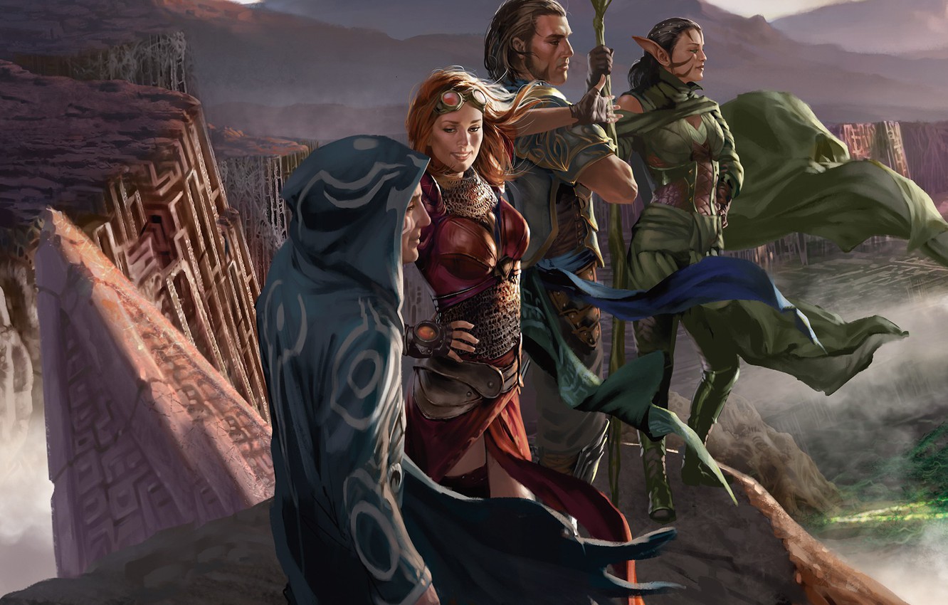 Photo Wallpaper Girl, Game, Armor, Woman, Man, Magic, - Zendikar Resurgent Art - HD Wallpaper 