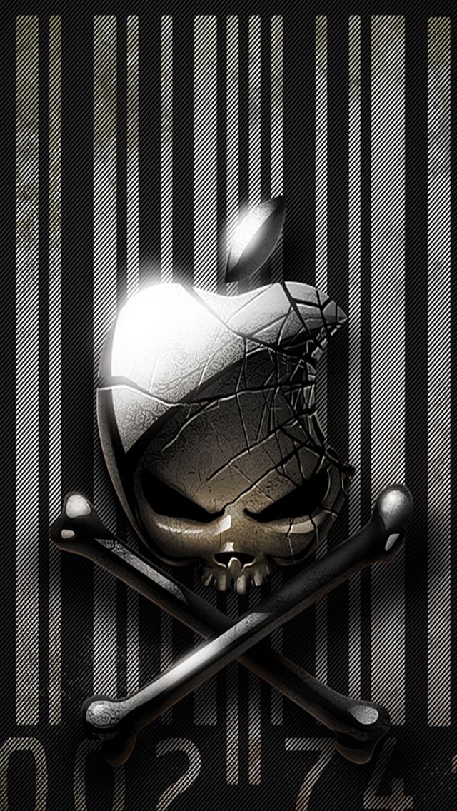 Iphone 7 Apple Skull - HD Wallpaper 