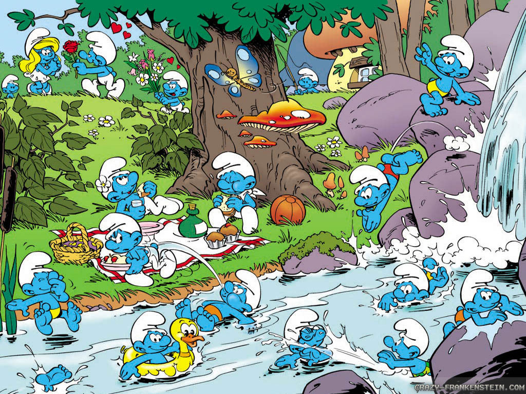 Smurf Desktop Wallpaper Extreme Smurfs Wallpaper - Smurfs Cartoon - HD Wallpaper 