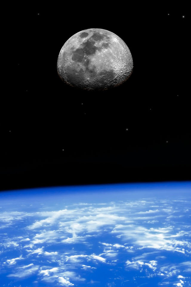 Earth And Moon Wallpaper - Earth And Moon Wallpaper Iphone - HD Wallpaper 